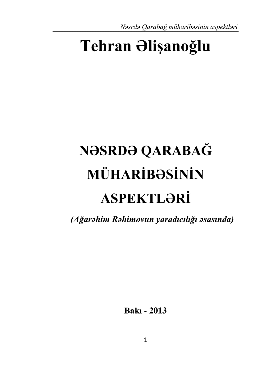 N?srd? Qaraba? m�harib?sinin aspektl?ri