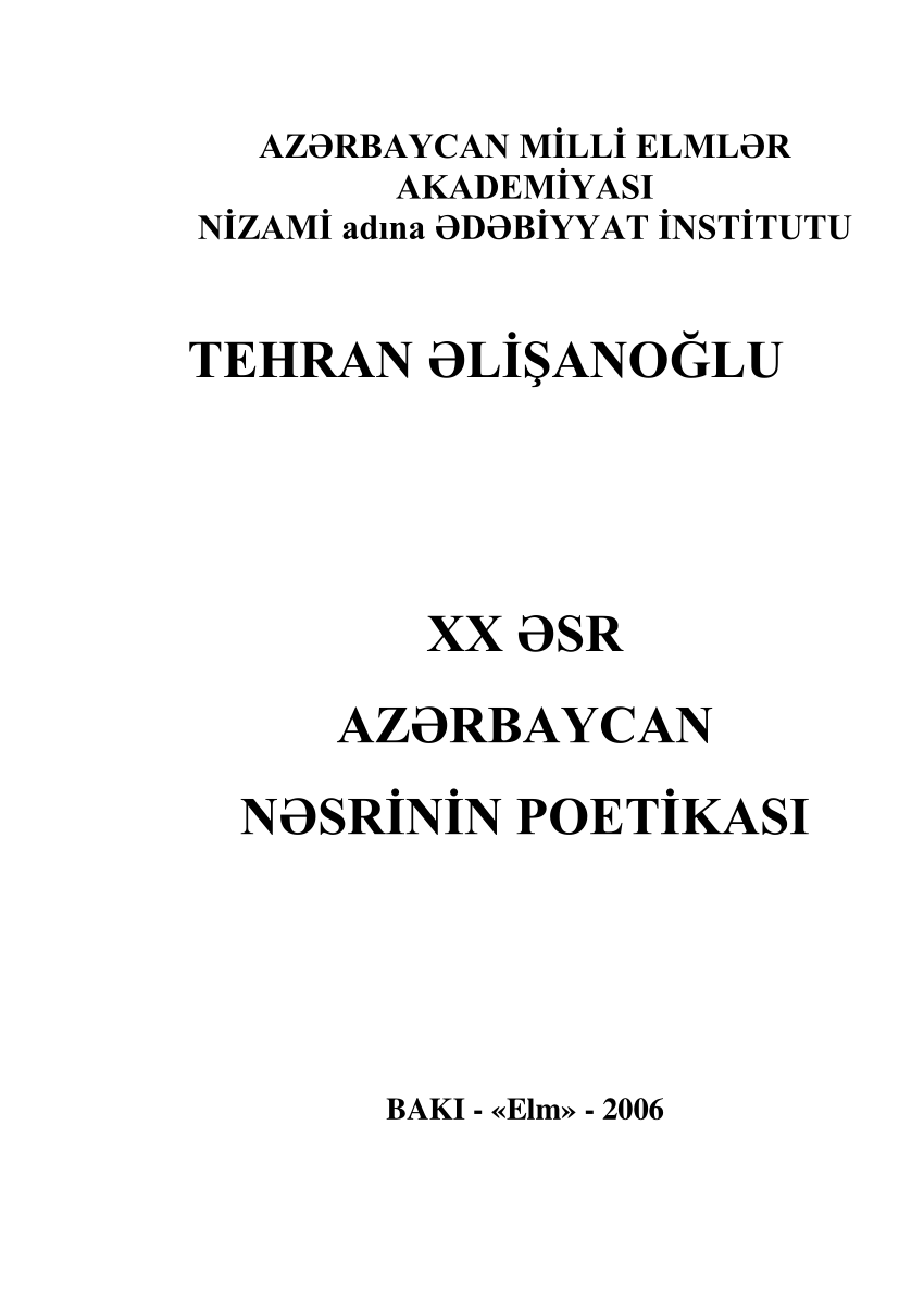 XX ?sr Az?rbaycan n?srinin poetikas?