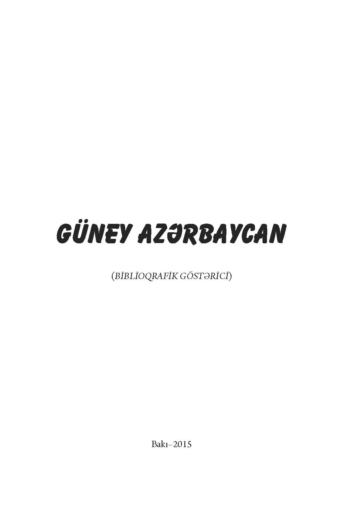 G�ney Az?rbaycan (biblioqrafik g�st?rici).