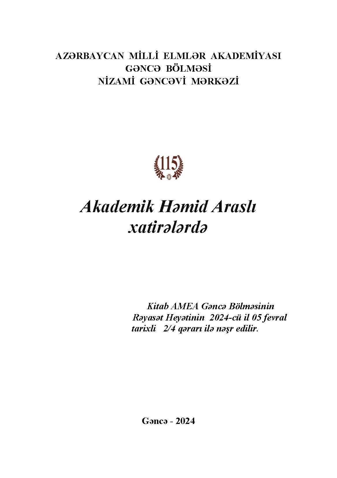Akademik H?mid Arasl? xatir?l?rd?