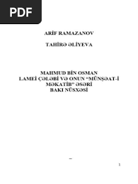 Mahmud bin Osman Lamei �?l?bi v? onun "M�n??at-i m?katib" ?s?ri