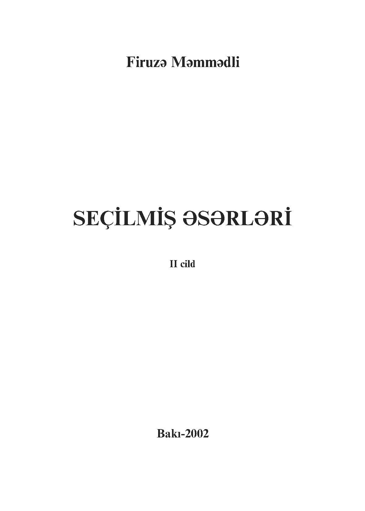 Se�ilmi? ?s?rl?ri. II cild