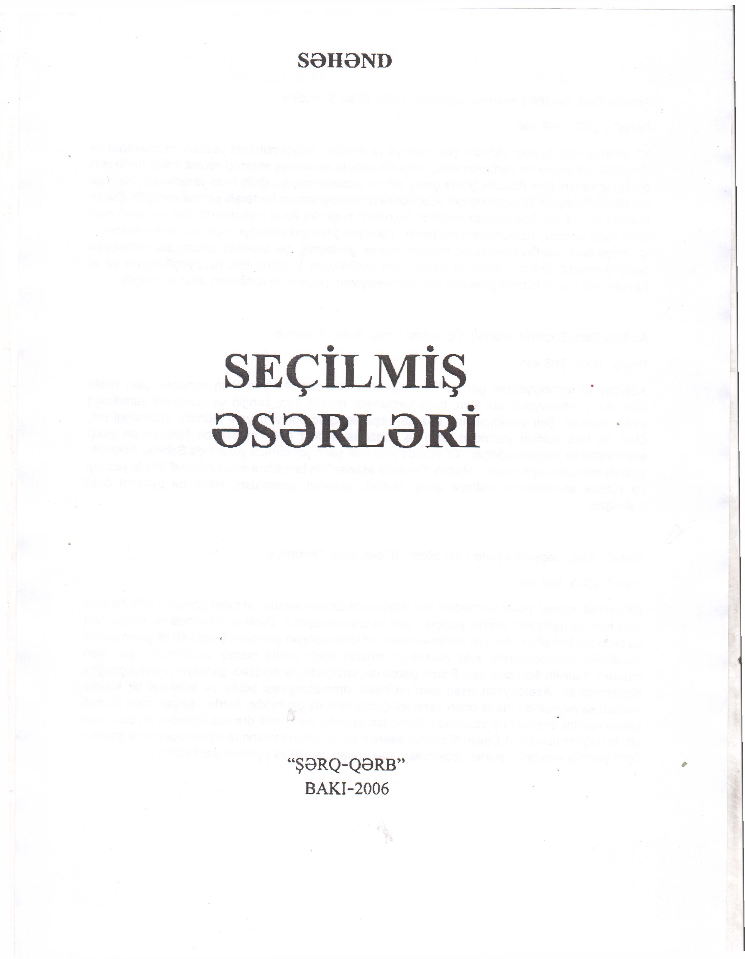Se�ilmi? ?s?rl?ri